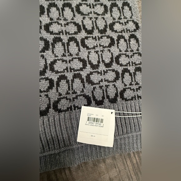 COACH 2-Piece Monogram Beanie & Scarf Set on SALE | Saks OFF 5TH Coach Black and Gray Logo Scarf and Hat Set